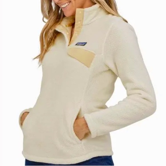Patagonia Tops - Patagonia Women's Off-White Fleece Re-Tool Snap Fleece Pullover